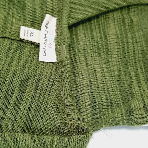 Front-Open Boho Hippie Sleeveless Olive Green Cardigan - Picture 12 of 14